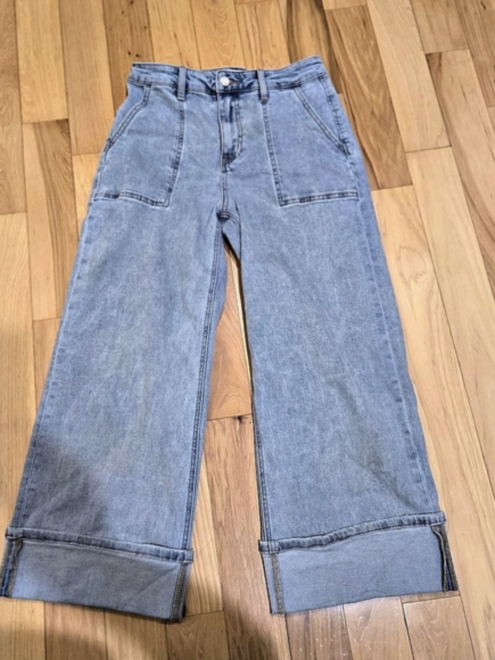 Vervet Wide Leg Cropped Jeans in Blue
